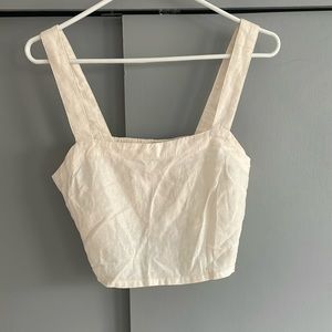 Madewell crop linen top
